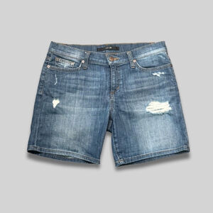 Joe's Jeans Samara Jeans Shorts Reserve Distressed Denim Medium Wash Blue W 28